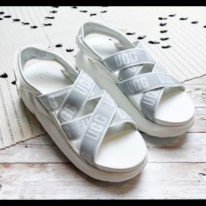 UGG x Urban Outfitters LA Cloud Sporty Platform Sandals White Size 11